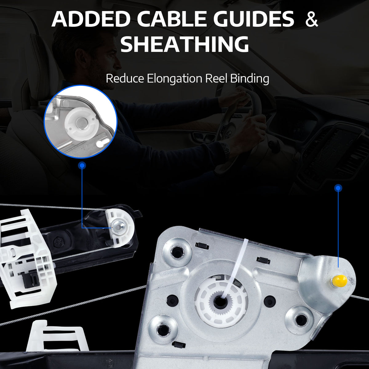 Elevalunas eléctrico trasero izquierdo MOCA compatible con BMW 323i (2006-2011), BMW 335i (2007-2011) y BMW M3 (2008-2011)
