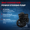 MOCA Power Steering Pump w/ Pulley & Reservoir Fit for 2006-2011 Ford Focus 2.0L & 2010-2011 Ford Transit Connect 2.0L