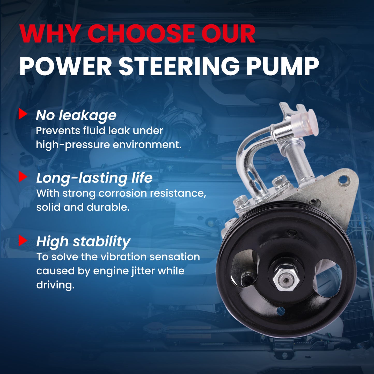 MOCA Power Steering Pump Fit for 2003-2007 Nissan Murano 3.5L