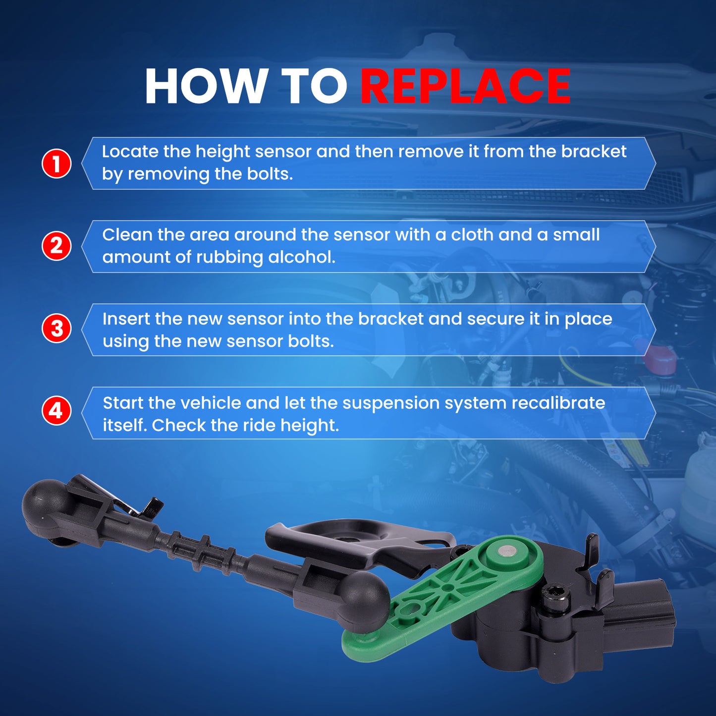 MOCA V10-72-0059 Rear Right Ride Leveling Height Sensor Fit for 2015-2024 Porsche Macan & 2011-2018 Audi A8 Quattro & 2012-2018 Audi A6 A6 Quattro