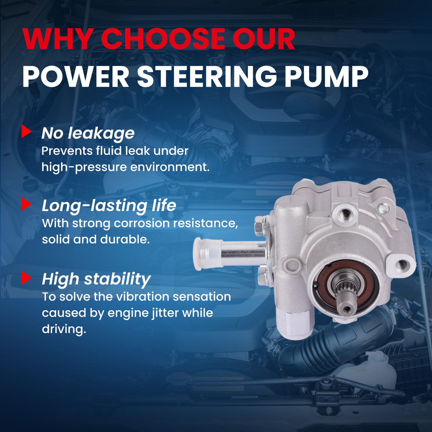 MOCA Power Steering Pump Fit for 2004-2006 Nissan Altima Sentra 2.5L