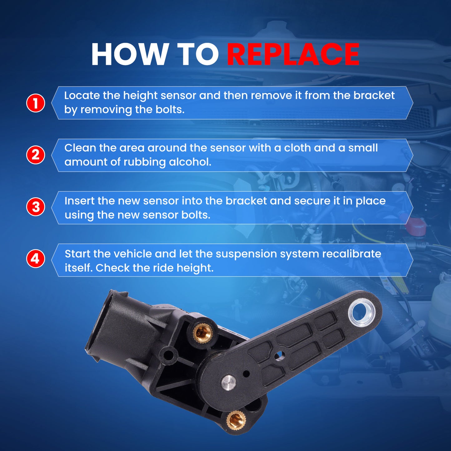 MOCA 926-200 Front or Rear Ride Leveling Height Sensor Fit for 2003-2014 Mercedes-Benz CL600 5.5L & 2003-2013 Mercedes-Benz S600 5.5L & 2005-2013 Mercedes-Benz S65 AMG 6.0L