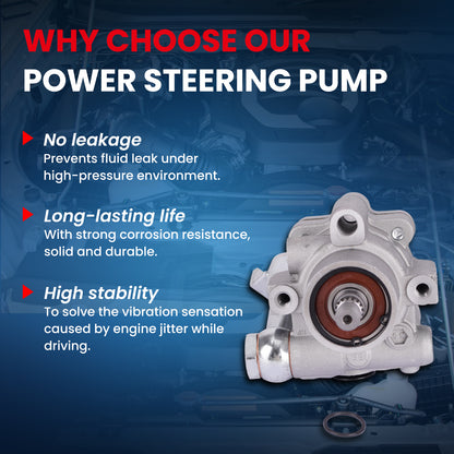 MOCA Power Steering Pump Fit for 2002-2006 Nissan Altima 3.5L & 2004-2008 Nissan Maxima 3.5L & 2004-2009 Nissan Quest 3.5L