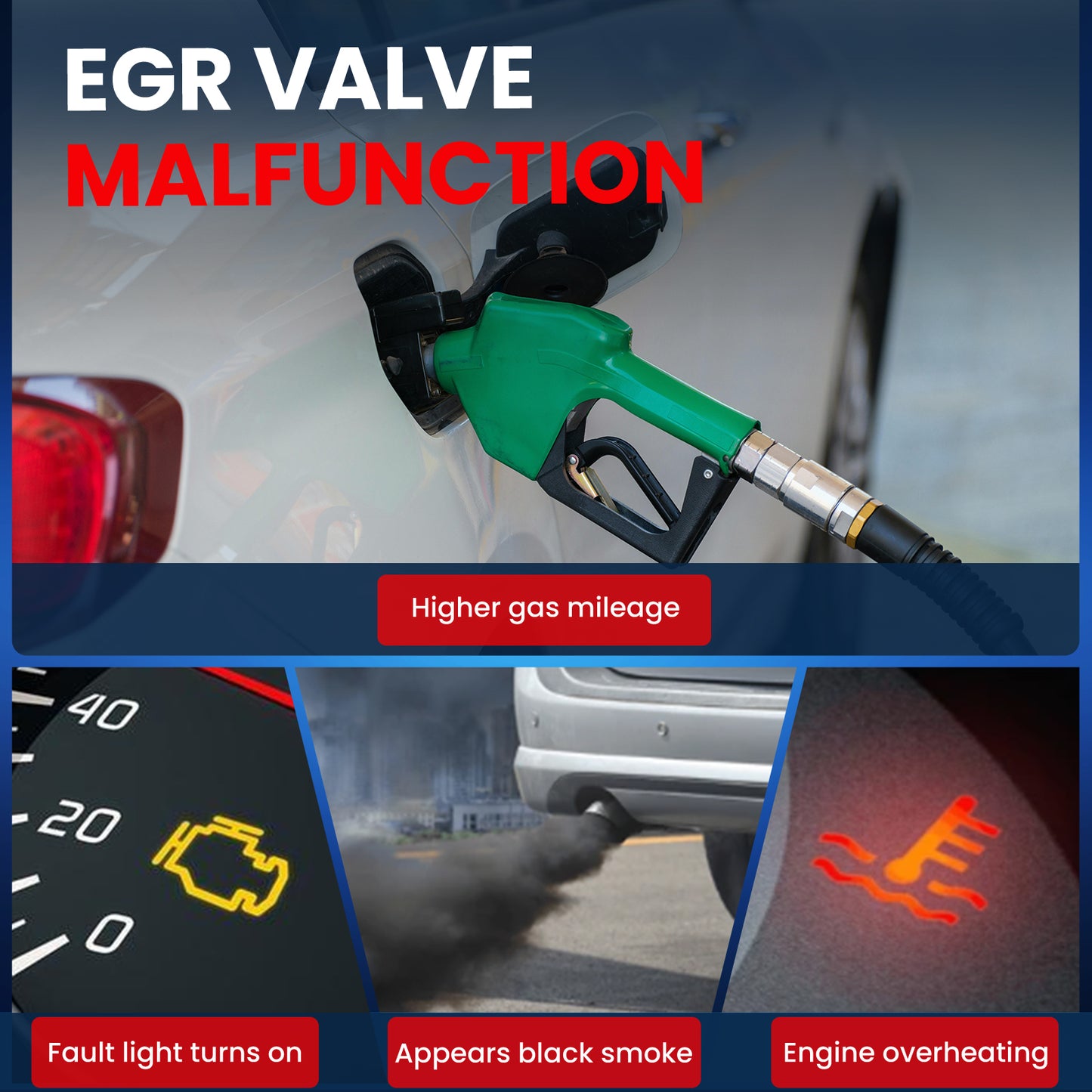 MOCA EGV1233 EGR Valve Fit for 2012-2015 Honda Civic 1.5L & 2014-2020 Honda Fit 1.5L