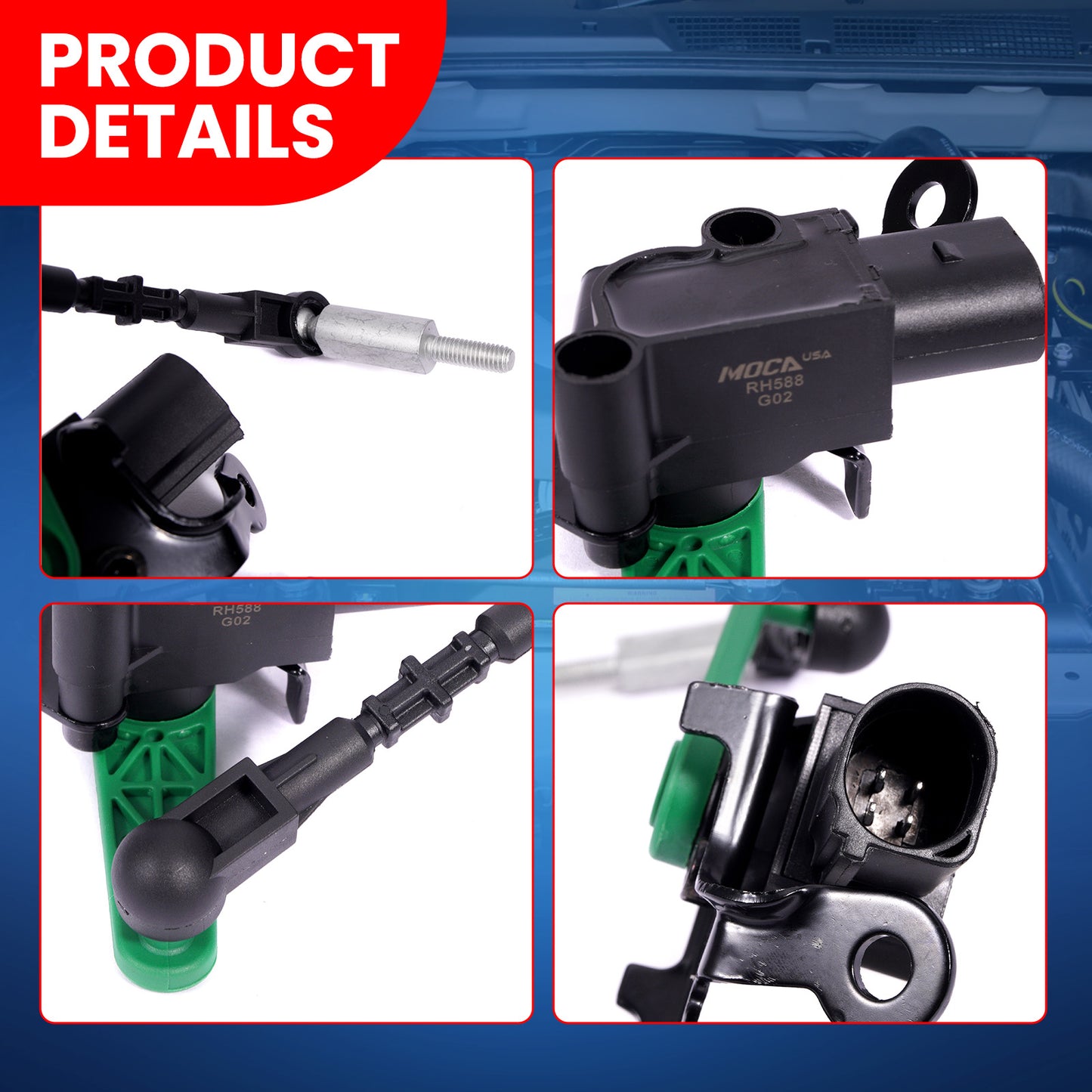 MOCA V10-72-0057 Front Left Ride Leveling Height Sensor Fit for 2011-2018 Audi A8 Quattro & 2012-2018 Audi A7 Quattro & 2012-2018 Audi A6