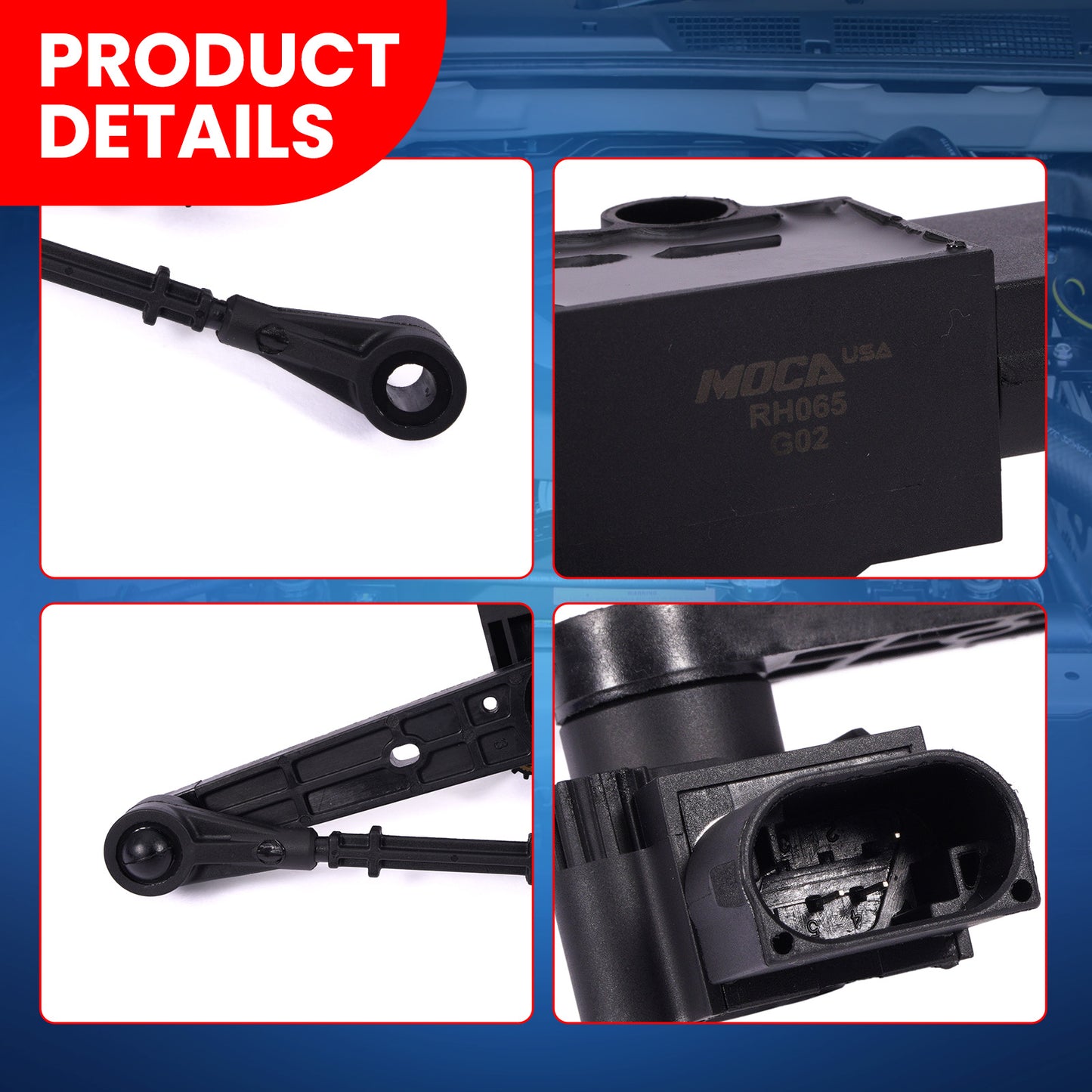 MOCA 927-008 Rear Ride Leveling Height Sensor Fit for 2015-2018 Land Rover Discovery Sport & 2010-2016 Land Rover LR4 & 2010-2016 Land Rover Range Rover Sport