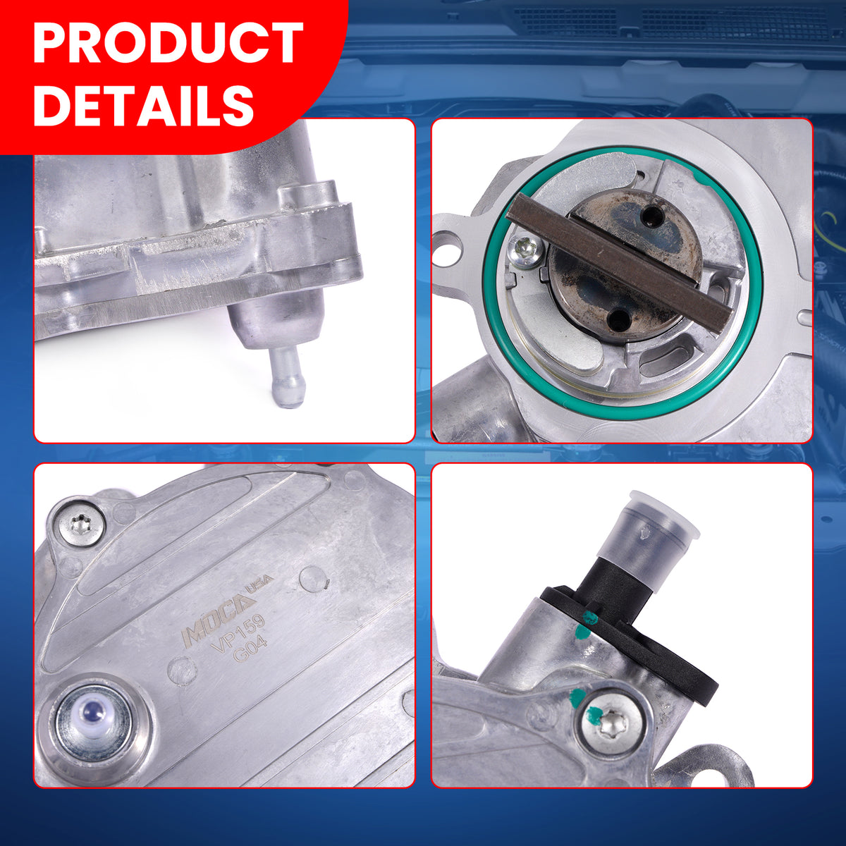 Bomba de vacío de freno MOCA VCP159 compatible con BMW 650i 4.4L (2006-2013) y BMW X5 4.4L 4.8L (2004-2010) y BMW 550i 4.8L (2006-2010)