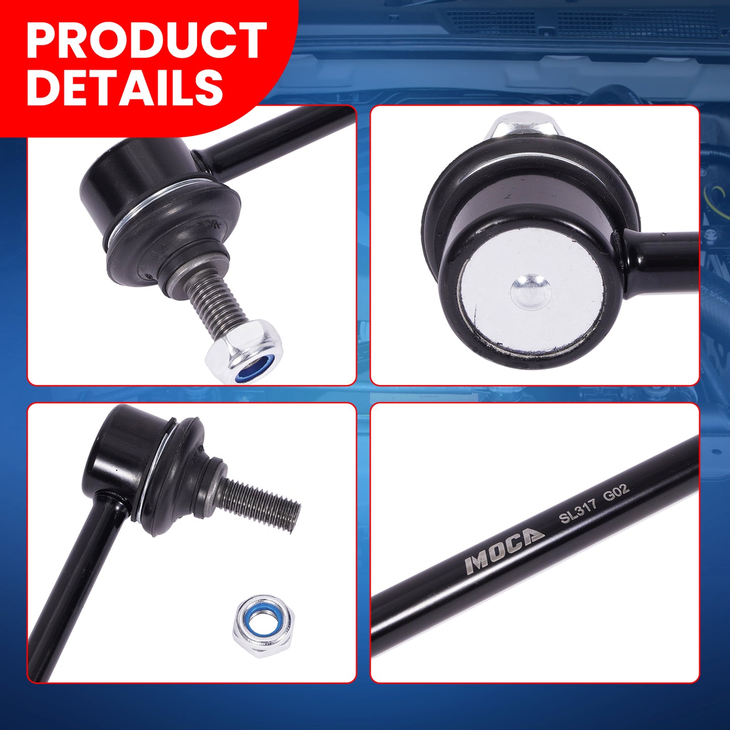 MOCA 2Pcs Front Sway Bar Link Kit Fit for 1997-2001 BMW 740i L4 4.4L & 2012-2015 Mazda 5 L4 2.5L