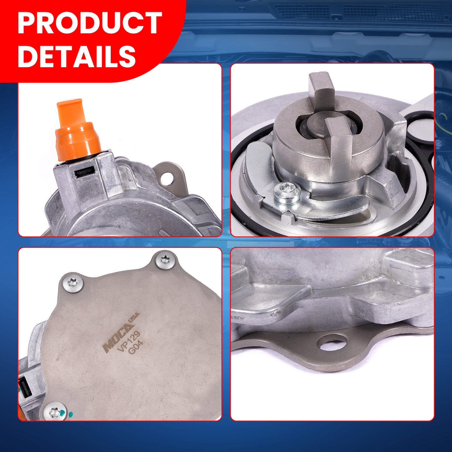 Bomba de vacío MOCA VCP129 compatible con Ford Mustang 2.3L (2015-2021), Ford Fusion 2.0L (2013-2020) y Lincoln MKZ 2.0L (2013-2019)