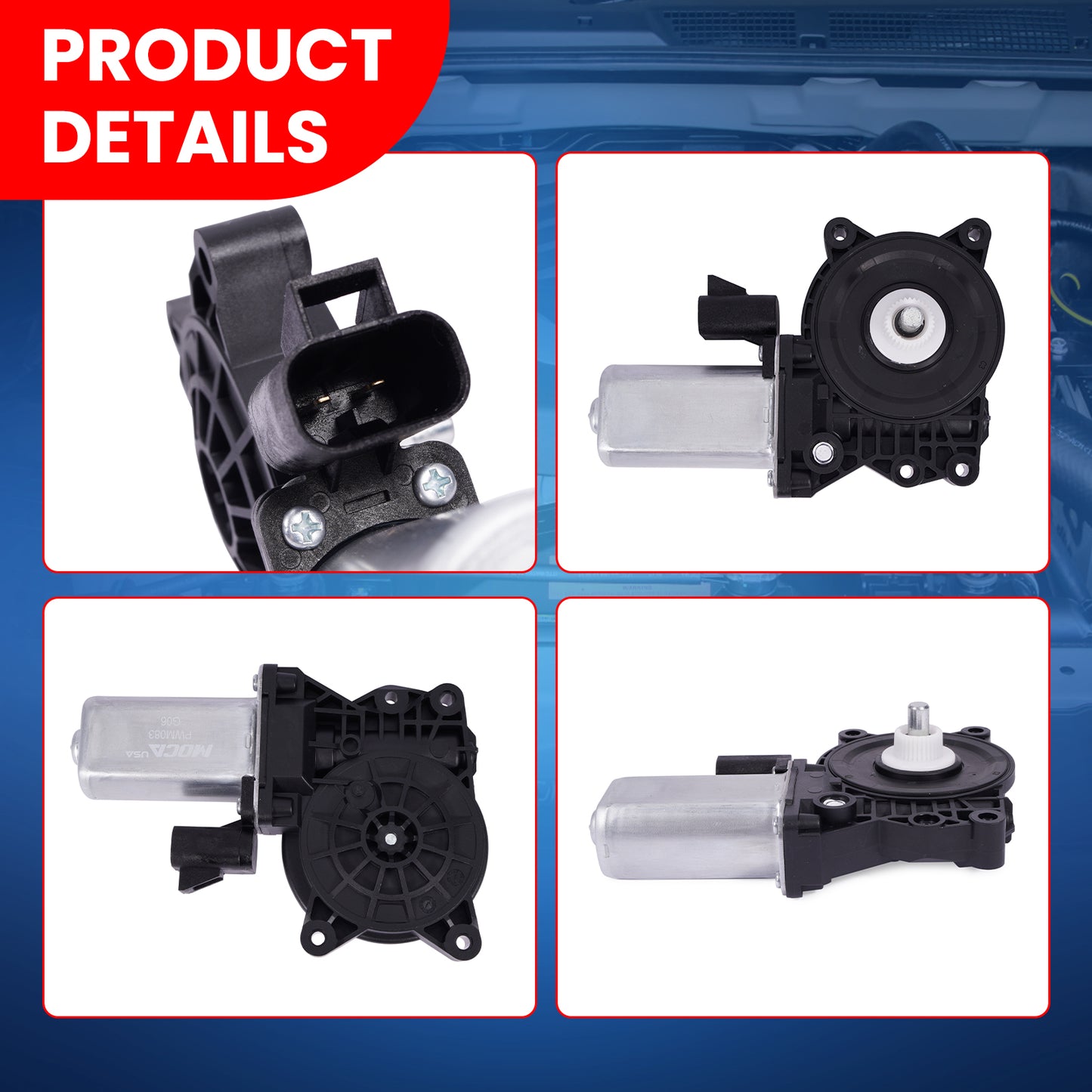 MOCA Front Right Rear Left Power Window Motor Fit for 2004-2012 Chevrolet Malibu & 2007-2012 GMC Acadia & 2008-2012 Buick Enclave