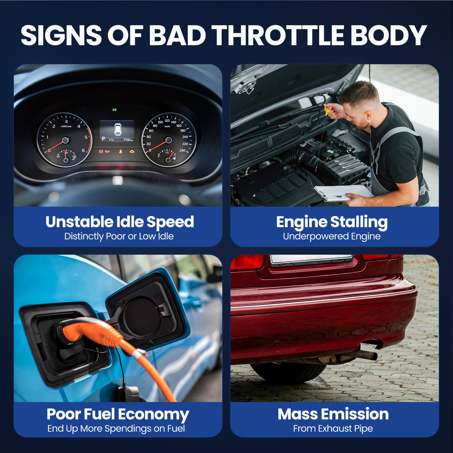 MOCA S20141 Throttle Body Fit for 2003-2007 Ford Focus 2.3L & 2005-2007 Ford Focus 2.0L