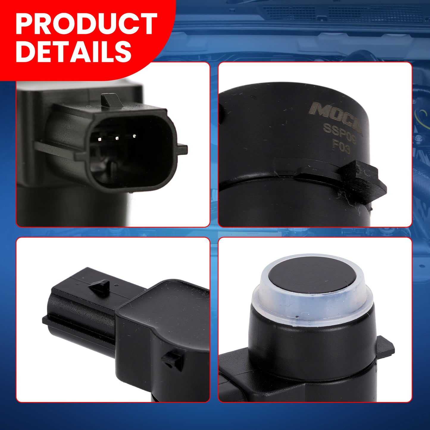 Sensor de asistencia de estacionamiento MOCA compatible con Chrysler 300 (2009-2015), Dodge Charger (2011-2014), Jeep Grand Cherokee (2009-2015) y Ram 1500 (2011-2018)