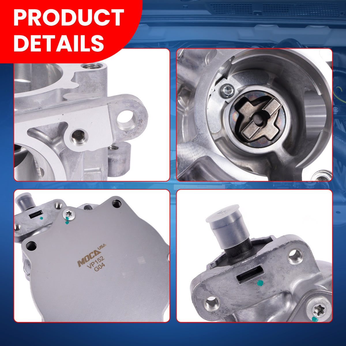 Bomba de vacío MOCA VCP152 compatible con Audi Q3 Q3 Quattro 2.0L 2015-2018 y Volkswagen CC 2.0L 2012-2017 y Volkswagen Tiguan 2.0L 2015-2017