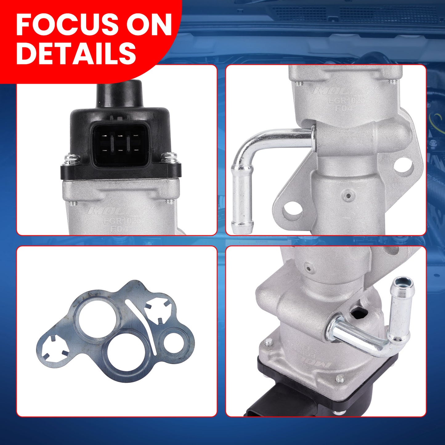 Válvula EGR MOCA EGV1025 compatible con Ford Escape 2.5L 2009-2019, Ford Fusion 2.5L 2010-2020 y Mazda 6 2.5L 2009-2013