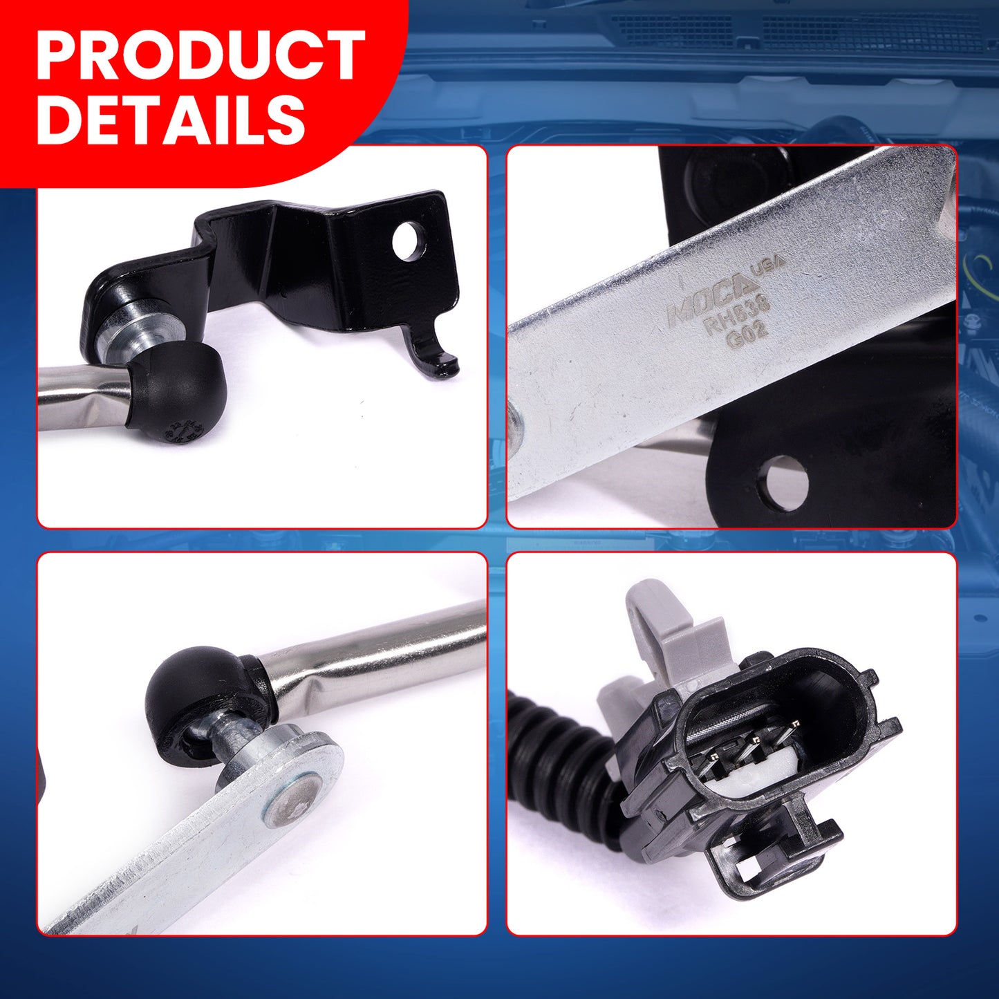 MOCA 53820-1LA2A Rear Ride Leveling Height Sensor Fit for 2014-2024 INFINITI QX80 5.6L, 2011-2013 INFINITI QX56 5.6L, 2017-2023 Nissan Armada 5.6L