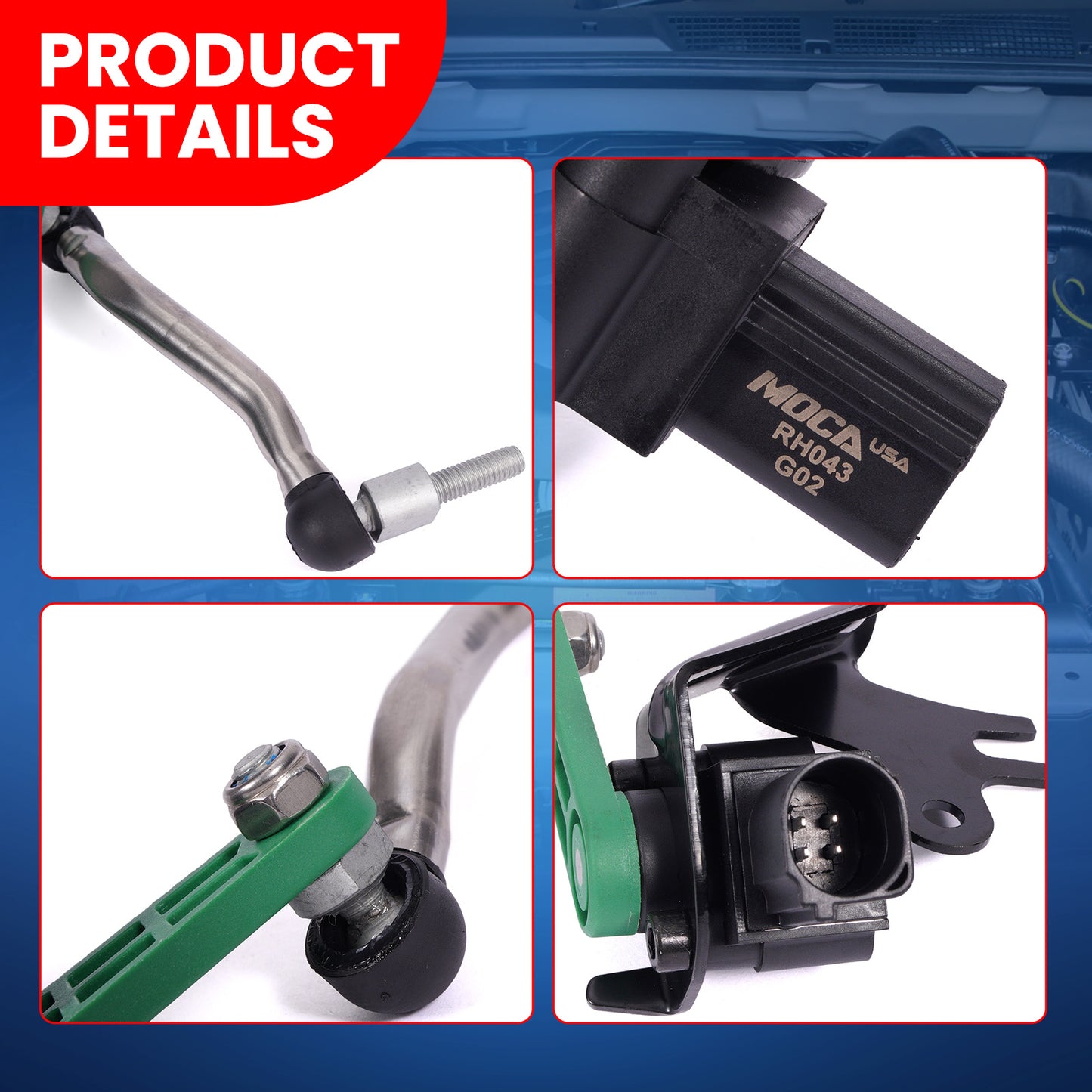 MOCA RH5043 Front Right Ride Leveling Height Sensor Fit for 2009-2016 Audi A4 A4 Quattro 2.0L & 2010-2017 Audi A5 Quattro 2.0L & 2010-2017 Audi S5 3.0L