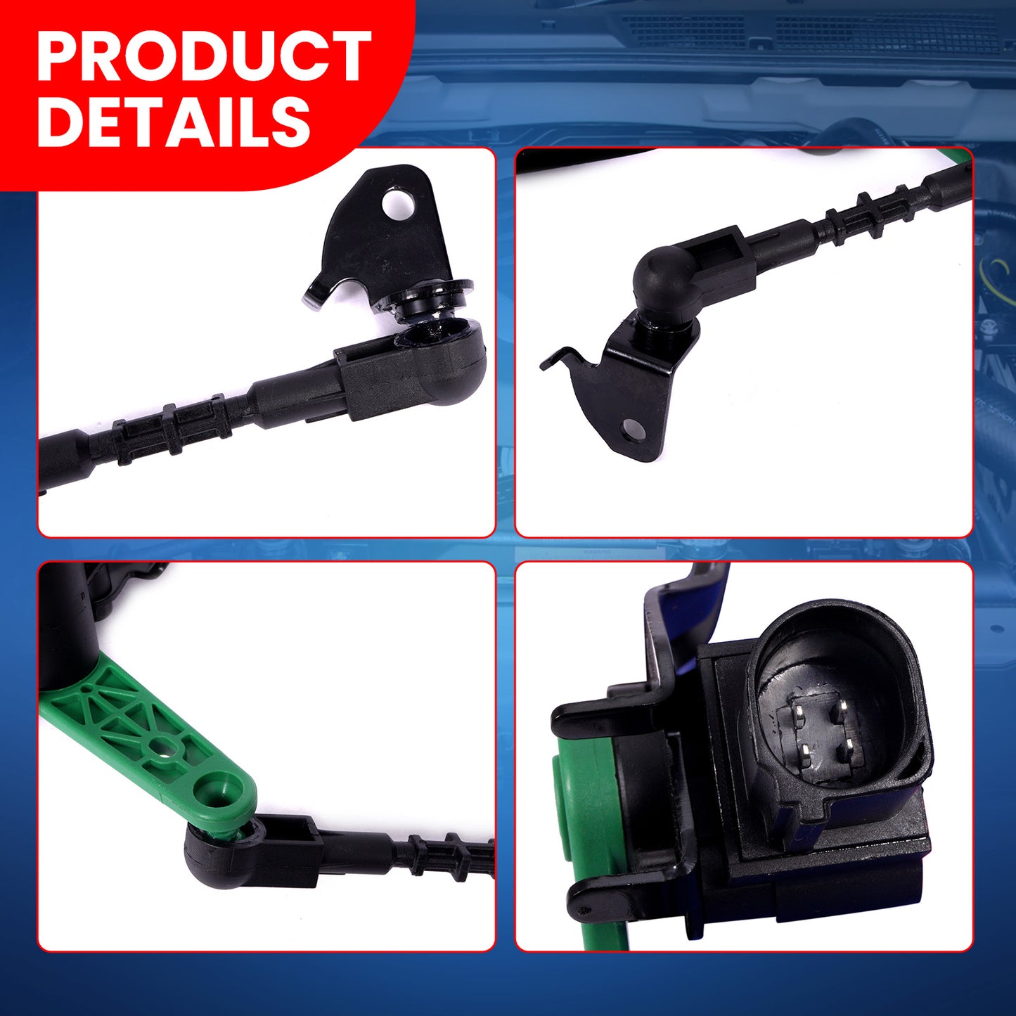 MOCA V10-72-0059 Rear Right Ride Leveling Height Sensor Fit for 2015-2024 Porsche Macan & 2011-2018 Audi A8 Quattro & 2012-2018 Audi A6 A6 Quattro