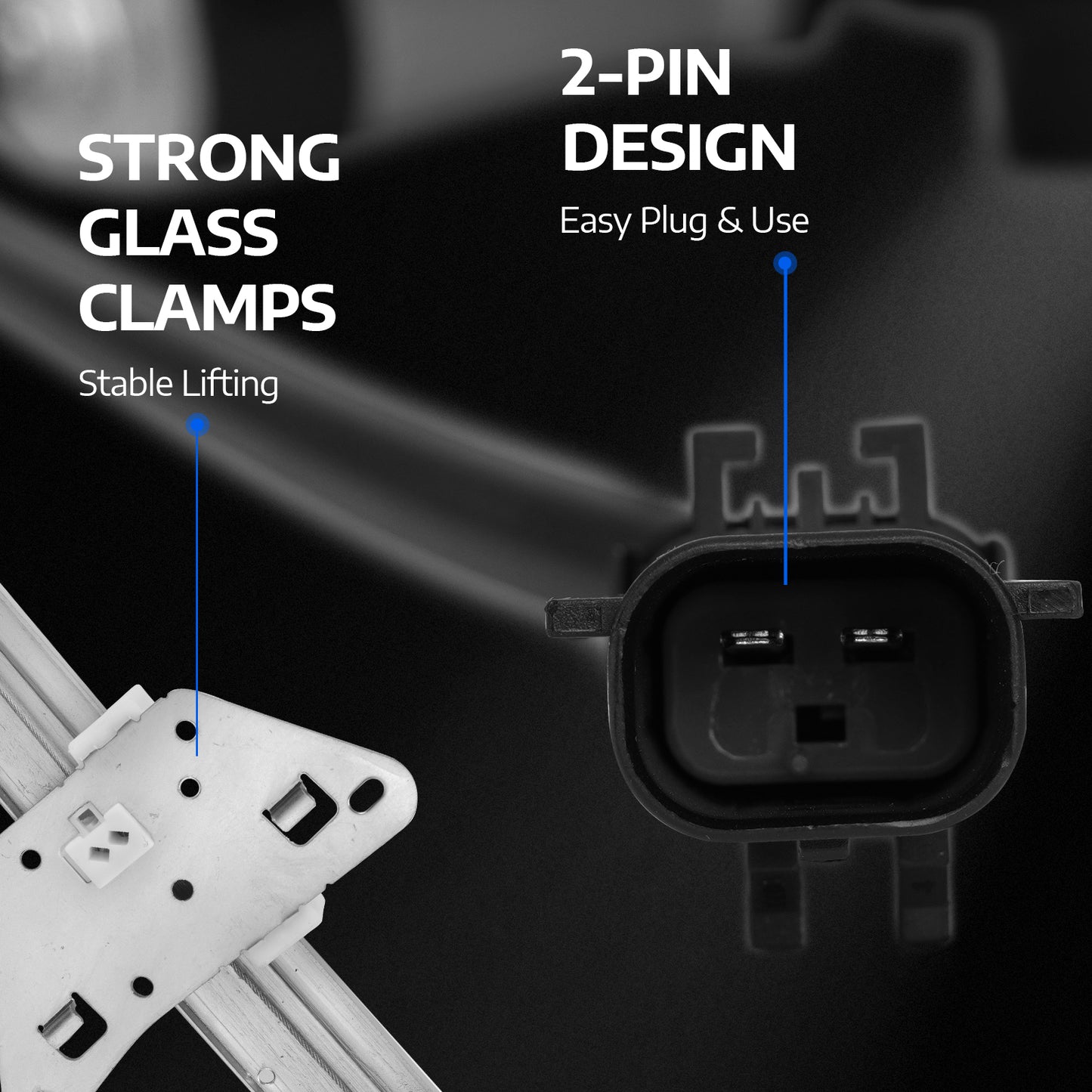 MOCA Front Left Power Window Regulator w/ Motor Fit for 1998-2003 Dodge Durango & 2000-2004 Dodge Dakota