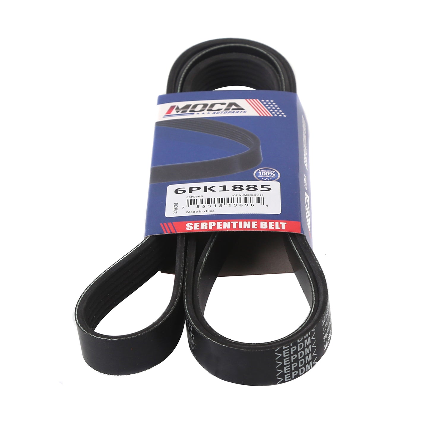 MOCA Serpentine Belt 6PK1885 for 2002-2005 Audi A4 3.0L & 1998-2001 Audi A4 Quattro 2.8L & 2004-2008 Chevrolet Aveo 1.6L & 2003-2007 Toyota Matrix 1.8L