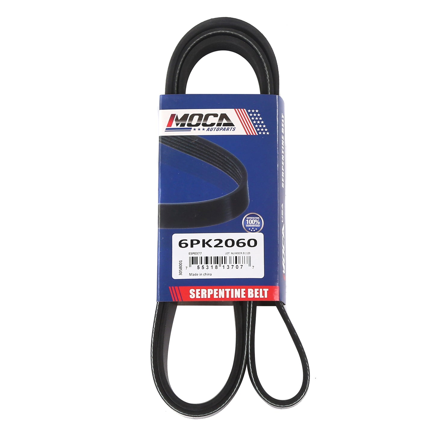 MOCA Serpentine Belt 6PK2060 for 2012-2019 Lexus GS F 5.0L & 2014-2019 Ram 1500 3.0L & 2013-2014 Chevrolet Camaro 6.2L & 2006-2010 Kia Optima 2.7L