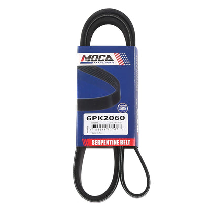 MOCA Serpentine Belt 6PK2060 for 2012-2019 Lexus GS F 5.0L & 2014-2019 Ram 1500 3.0L & 2013-2014 Chevrolet Camaro 6.2L & 2006-2010 Kia Optima 2.7L