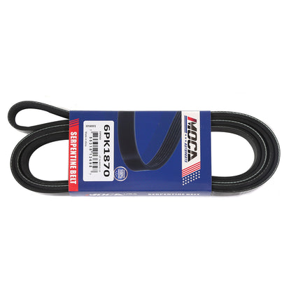 MOCA Serpentine Belt 6PK1870 for 1995-1998 Audi Cabriolet 2.8L & 1989-1991 Buick Skylark 3.3L & 1991-1993 GMC  Sonoma 2.5L & 2001-2004 Mercedes-Benz SLK230 2.3L