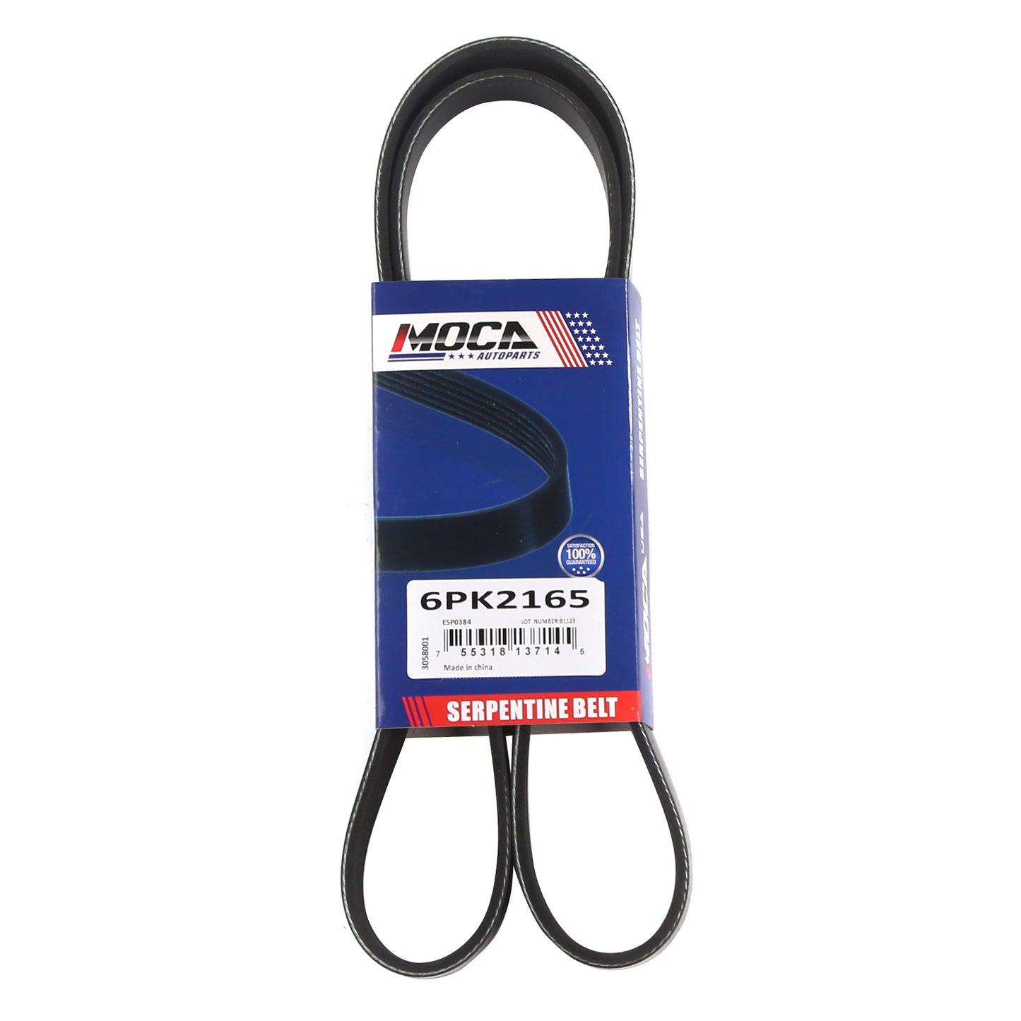 MOCA Serpentine Belt 6PK2165 for 1991-1992 Cadillac Allante 4.5L & 2012 Chevrolet Camaro 6.2L & 1986 Ford Mustang 5.0L & 1994 Ford Taurus 3.2L
