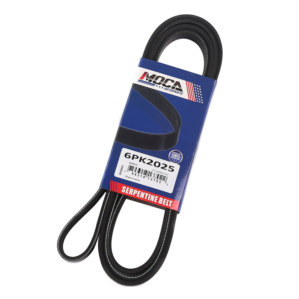 MOCA Serpentine Belt 6PK2025 for 1999-2000 Chevrolet Corvette 5.7L & 2006-2007 Chevrolet Corvette 6.0L & 2006-2011 Chevrolet Corvette 7.0L