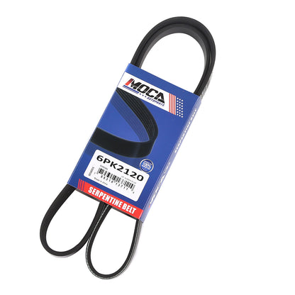 MOCA Serpentine Belt 6PK2120 for 1997 Chevrolet Camaro 3.8L & 96-97 Cadillac DeVille 4.6L & 00-04 Ford Focus 2.0L