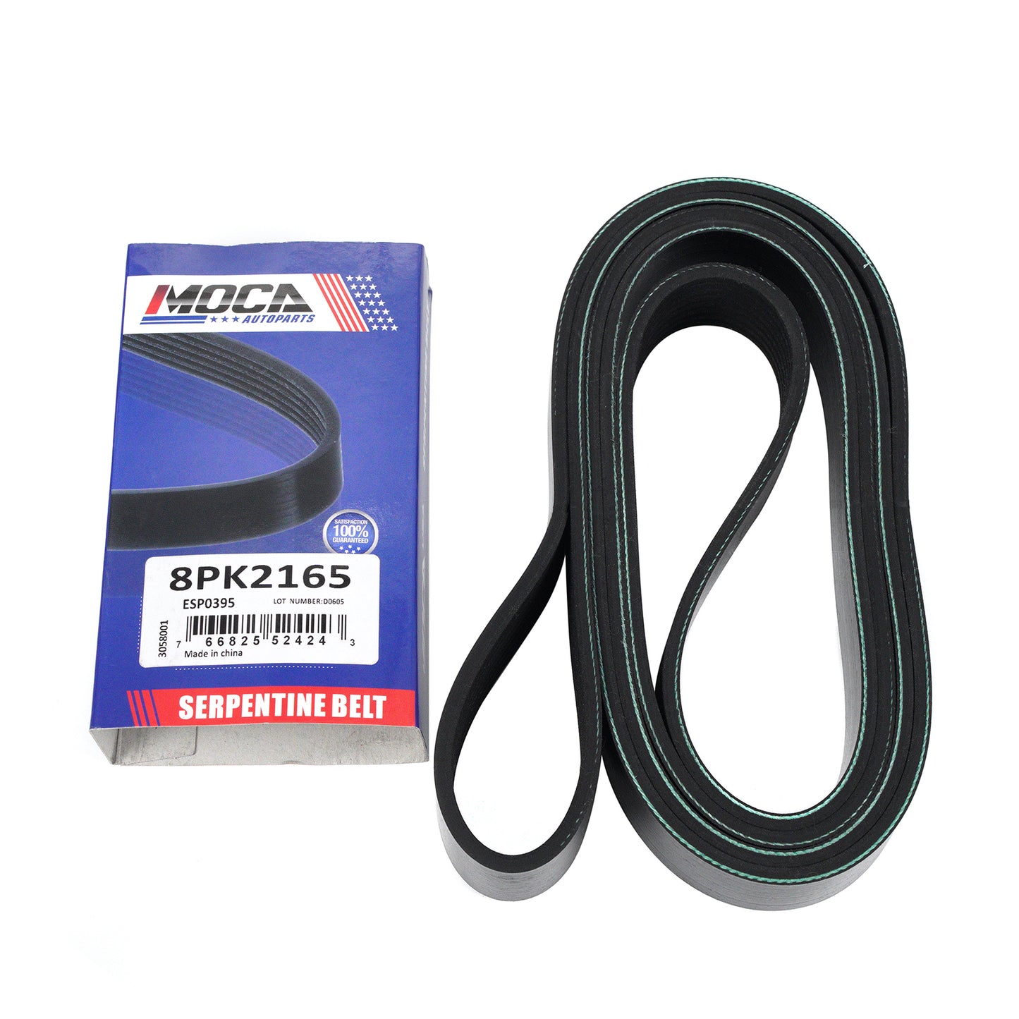 MOCA 8PK2165 EPDM Serpentine Belt Fits 2015-2019 Chevrolet Corvette 6.2L V8