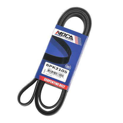 MOCA Serpentine Belt 6PK2105 for 2001-2011 Ford Ranger 2.3L & 2001-2009 Mazda B2300 2.3L