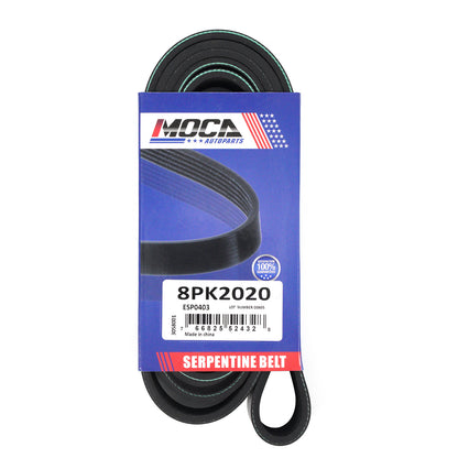 MOCA 8PK2020 EPDM Serpentine Belt Fits for 1997-2001 Ford F-150 4.6L 5.4L & 2004 Ford F-150 Heritage 4.6L & 1997-1999 Ford F-250 4.6L 5.4L