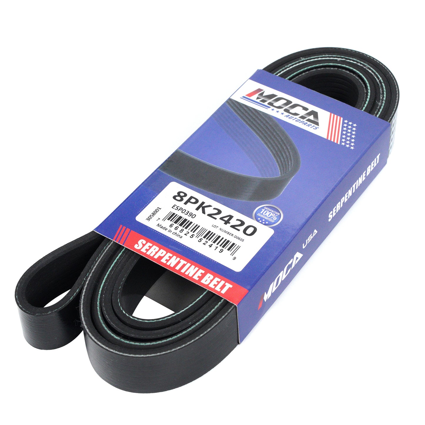 MOCA 8PK2420 EPDM Serpentine Belt Fits 2004-2008 Freightliner Columbia & 2005-2007 Kenworth T800 12.5L