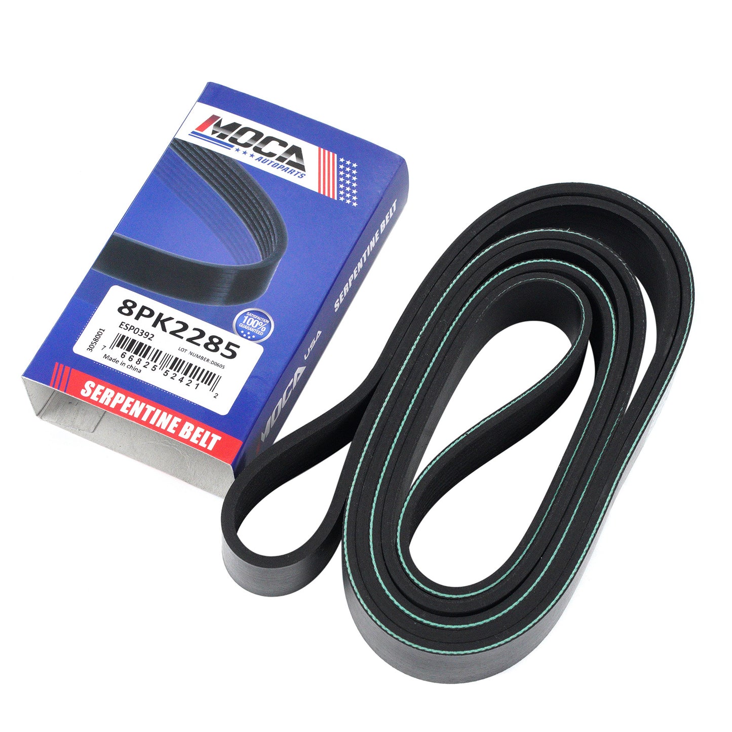 MOCA 8PK2285 EPDM Serpentine Belt Fits 1989-1991, 1993 Ford Thunderbird 3.8L