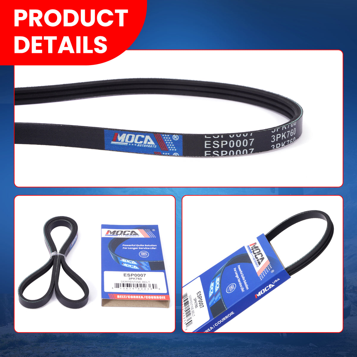 MOCA Serpentine Belt kit - ESP1038K2