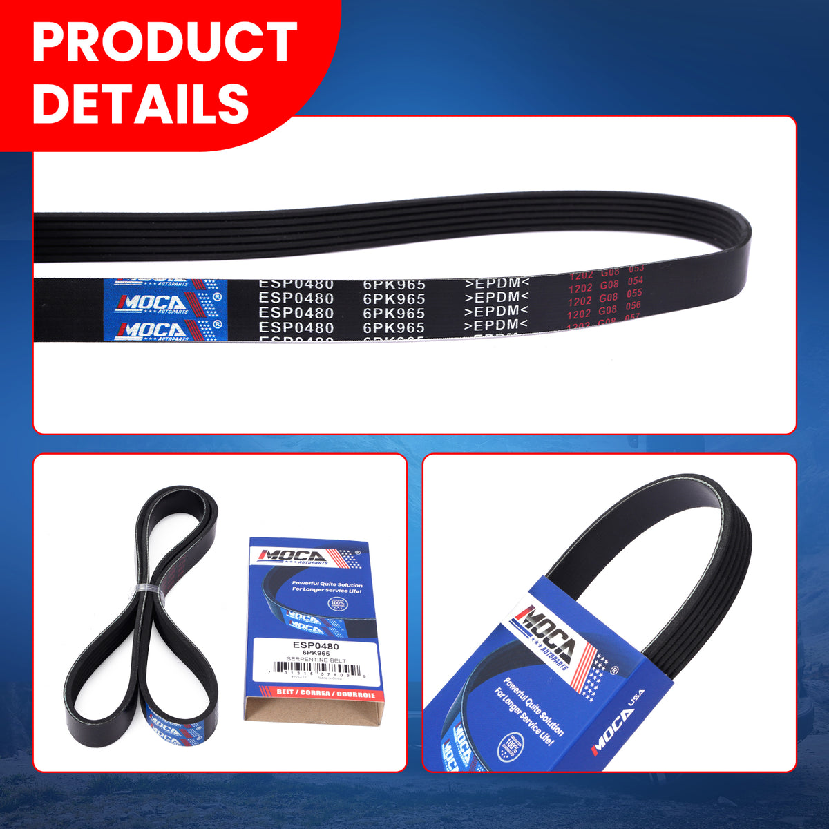 MOCA Serpentine Belt kit - ESP2050K2