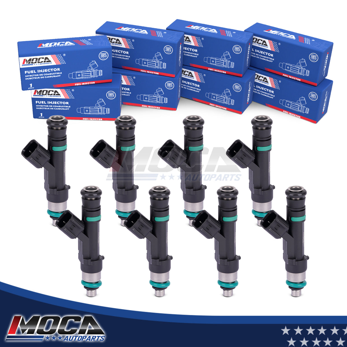 MOCA 8x Fuel Injectors FJ721 Fit for 2006-2011 Buick Lucerne 4.6L & 2006-2011 Cadillac DTS 4.6L & 2007-2010 Cadillac STS 4.6L