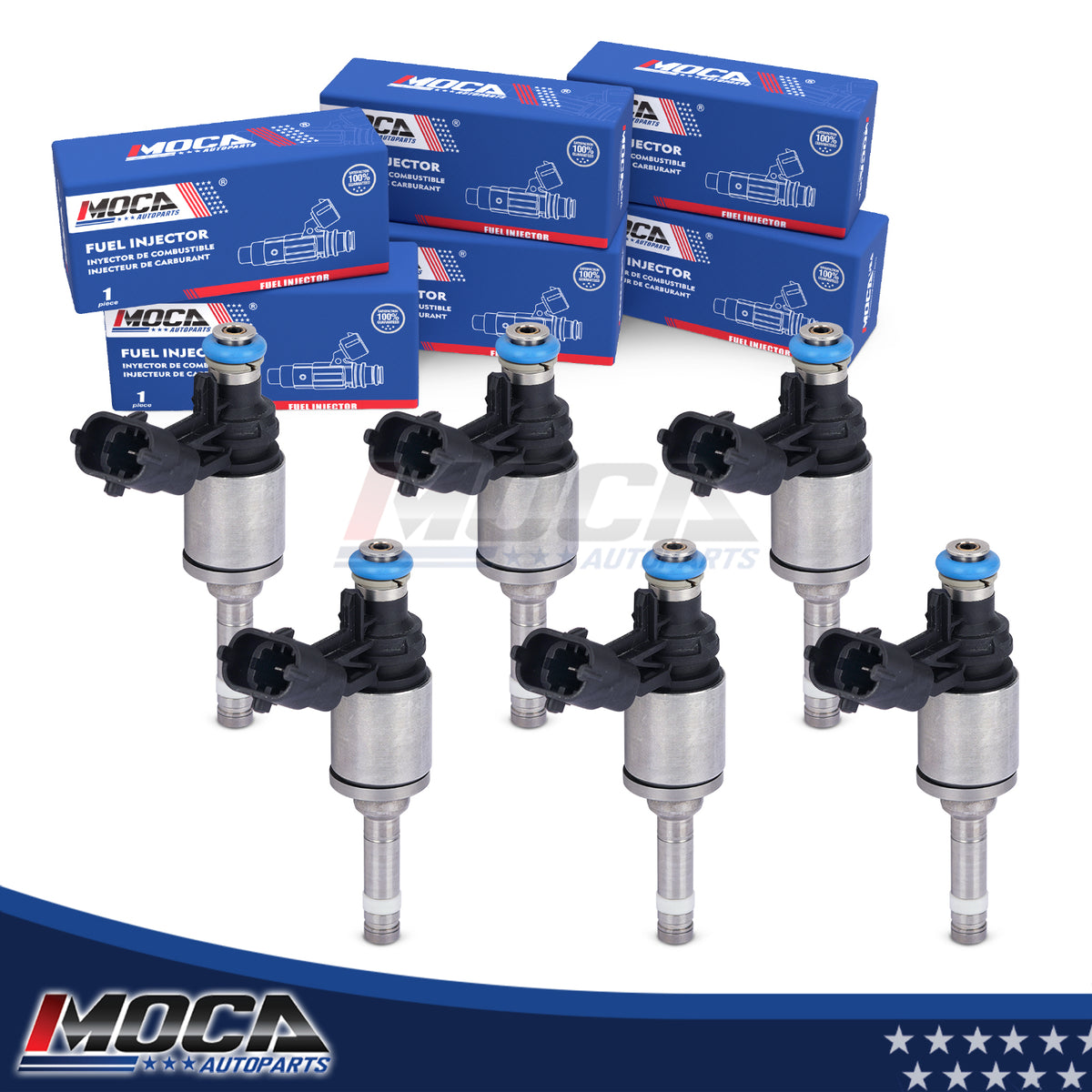 Inyectores de combustible MOCA 6x FJ1152 compatibles con Chevrolet Traverse, Buick Enclave y GMC Acadia 3.6L (2012-2017)