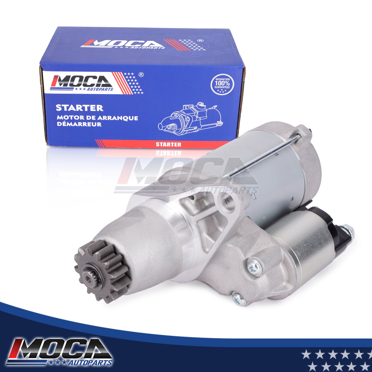 Motor de arranque MOCA 17825. Compatible con Lexus ES330 3.3L (2004-2006), Lexus RX350 3.5L (2007-2009), Toyota Camry 2.4L (2002-2009) y Toyota Venza 2.7L 3.5L (2009-2016).