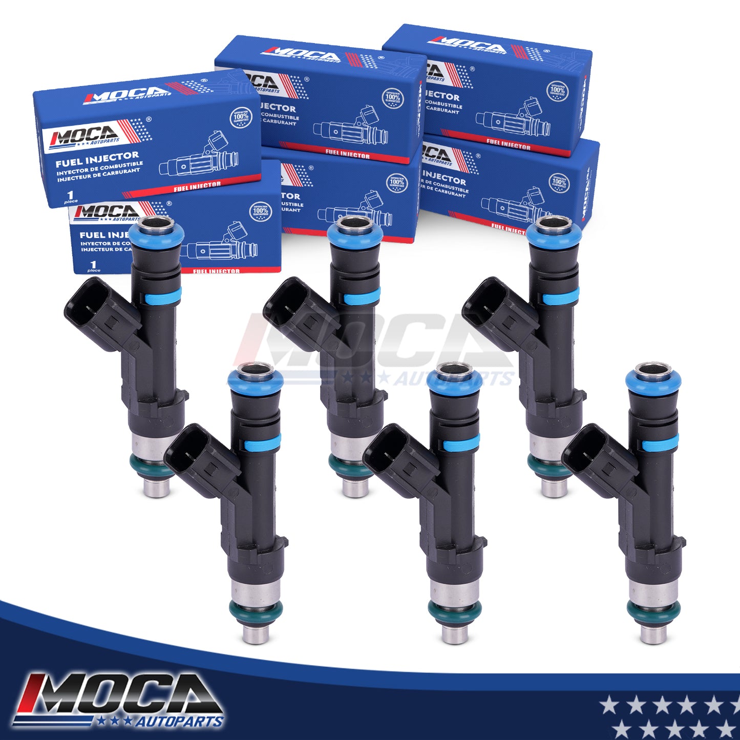 MOCA 6x Fuel Injectors FJ474 Fit for 2004-2012 Jeep Liberty 3.7L & 2007-2011 Dodge Nitro 3.7L & 2011-2012 Ram 1500 3.7L