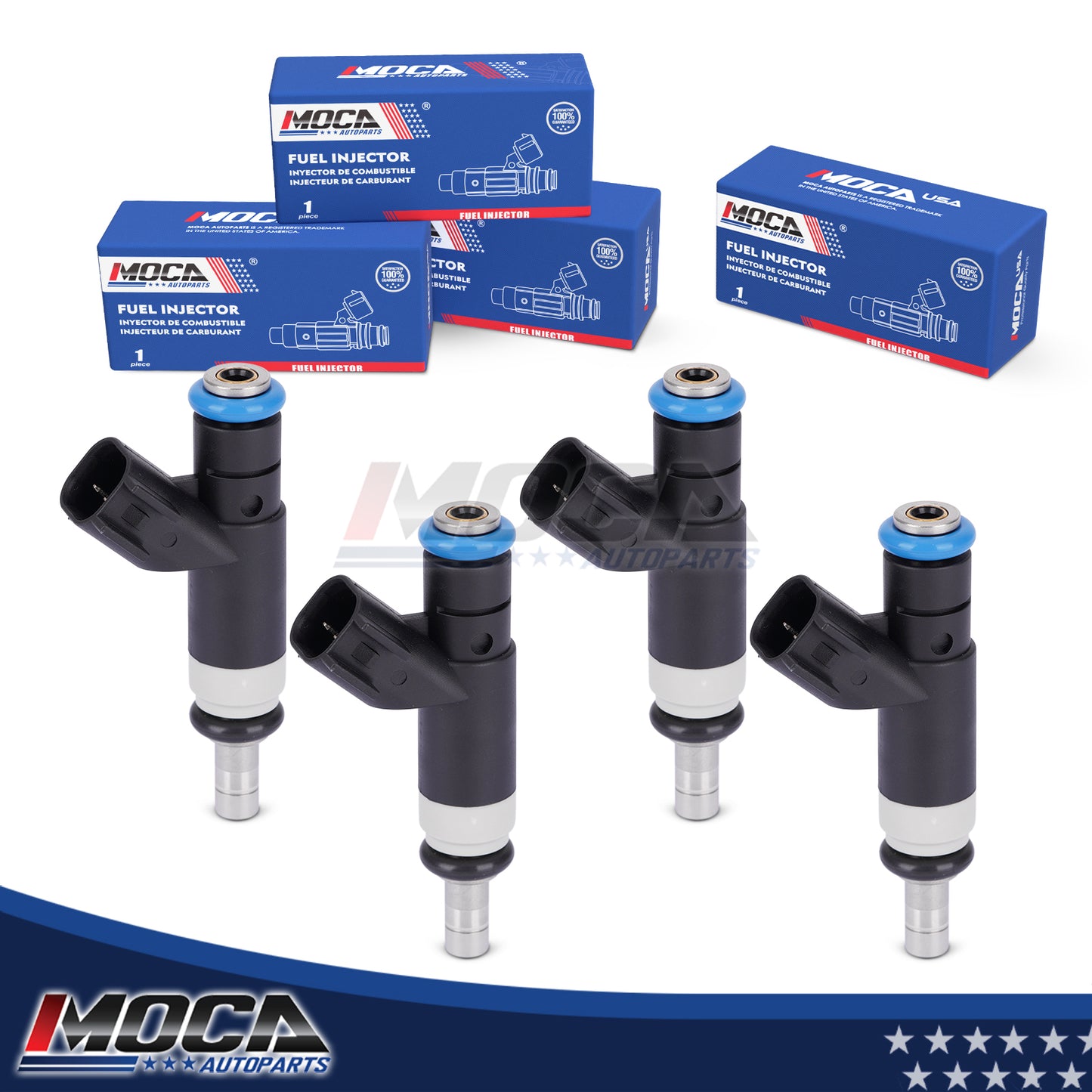 Inyectores de combustible MOCA 4x FJ1058 compatibles con Jeep Compass Patriot 2.0L 2.4L (2007-2017) y Dodge Avenger 2.4L (2008-2014) y Chrysler 200 2.4L (2011-2014)