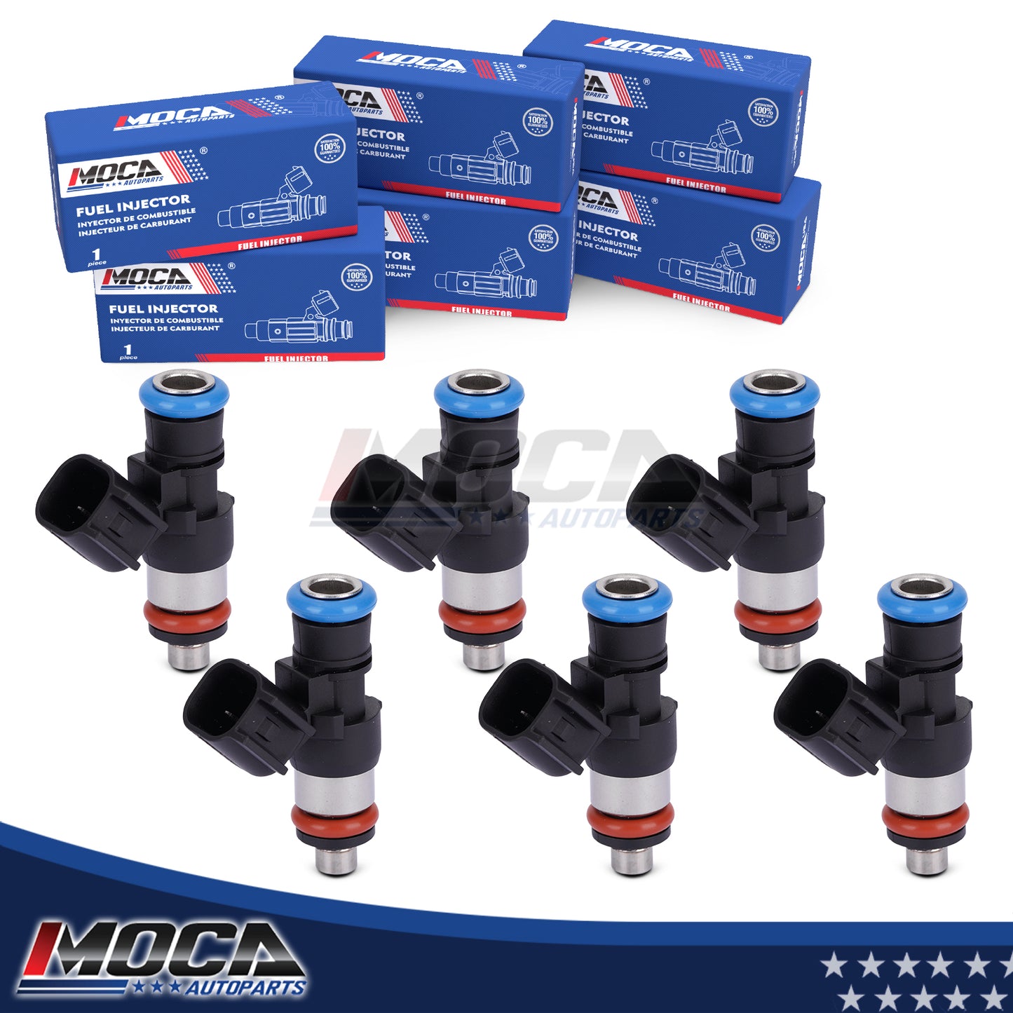 MOCA 6x Fuel Injectors FJ1116 Fit for 2019-2022 Ford Edge 2.7L & 2011-2019 Ford Explorer 3.5L & 2017-2020 Lincoln Continental 3.7L
