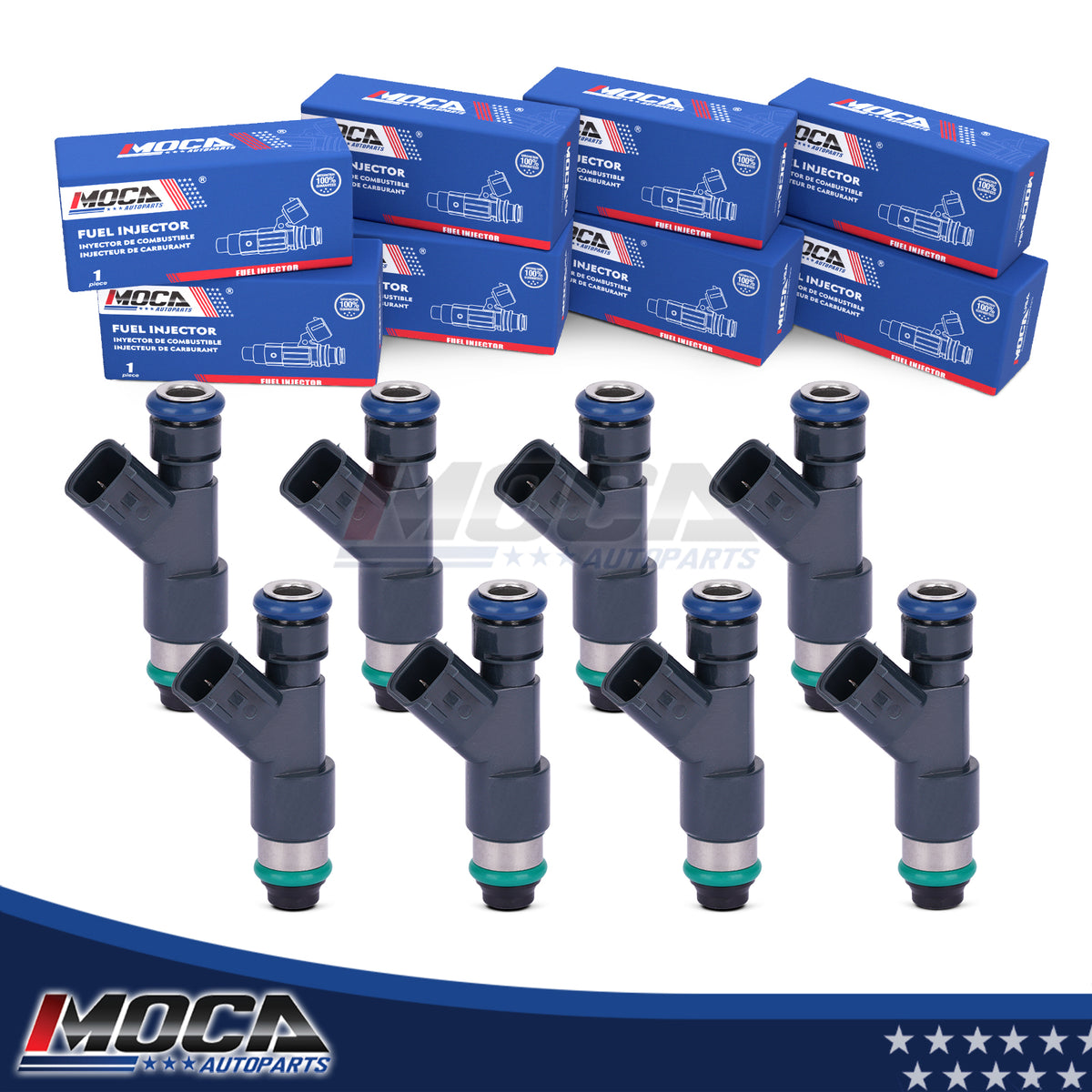 Inyectores de combustible MOCA 8x FJ977 compatibles con Chevrolet Tahoe Avalanche 5.3L 2007-2009 y GMC Yukon Yukon XL 1500 5.3L 2007-2009