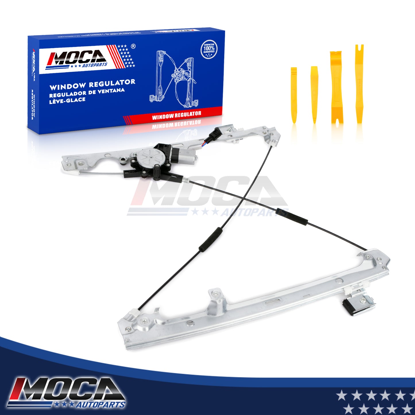 MOCA Front Left Power Window Regulator w/ Motor Fit for 2002-2006 Cadillac Escalade & 1999-2006 Chevrolet Silverado 1500 & 2000-2006 GMC Yukon XL 1500 2500