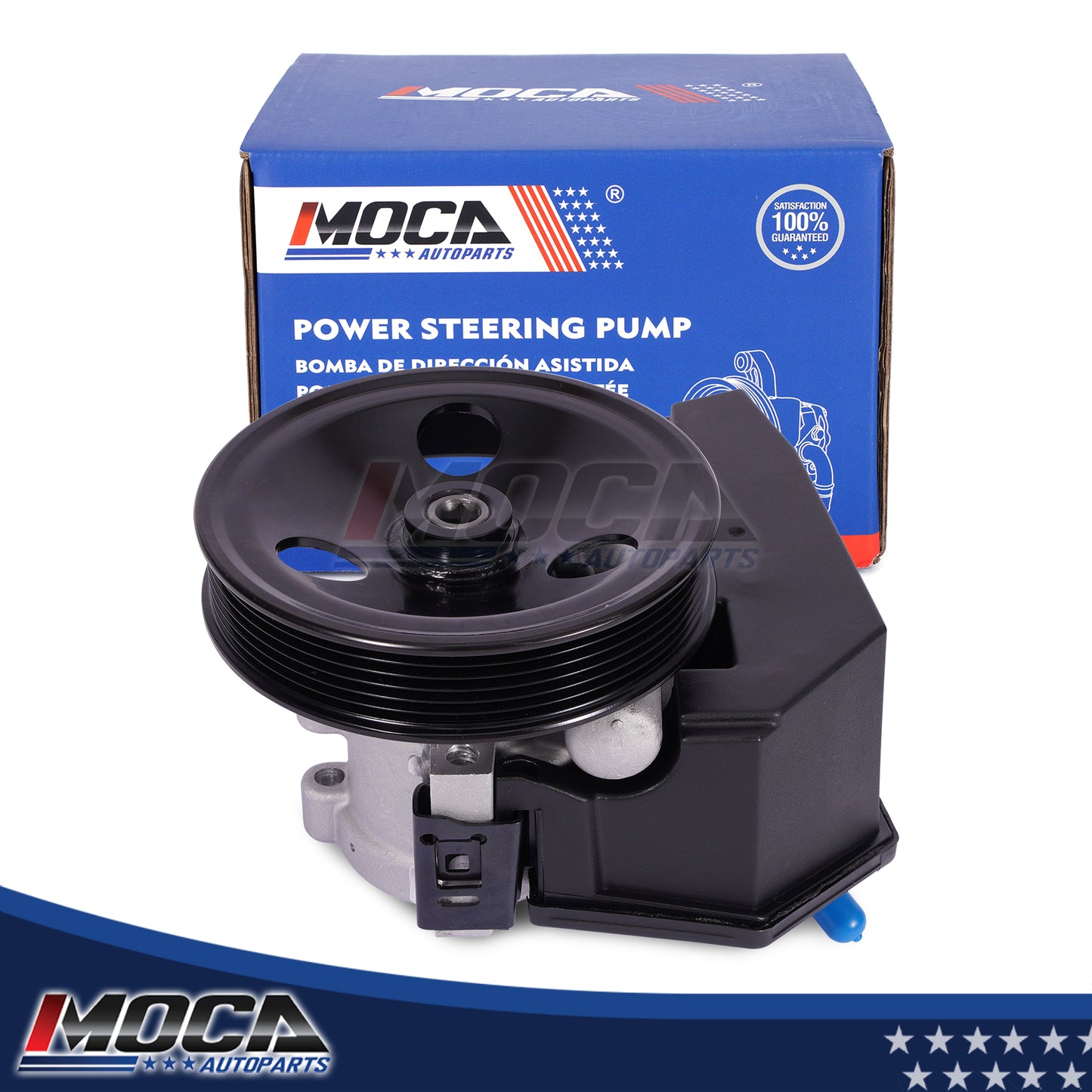 Bomba de dirección asistida MOCA con polea compatible con Jeep Cherokee 4.0L 1996-2001 y Jeep Wrangler 4.0L 1997-2003