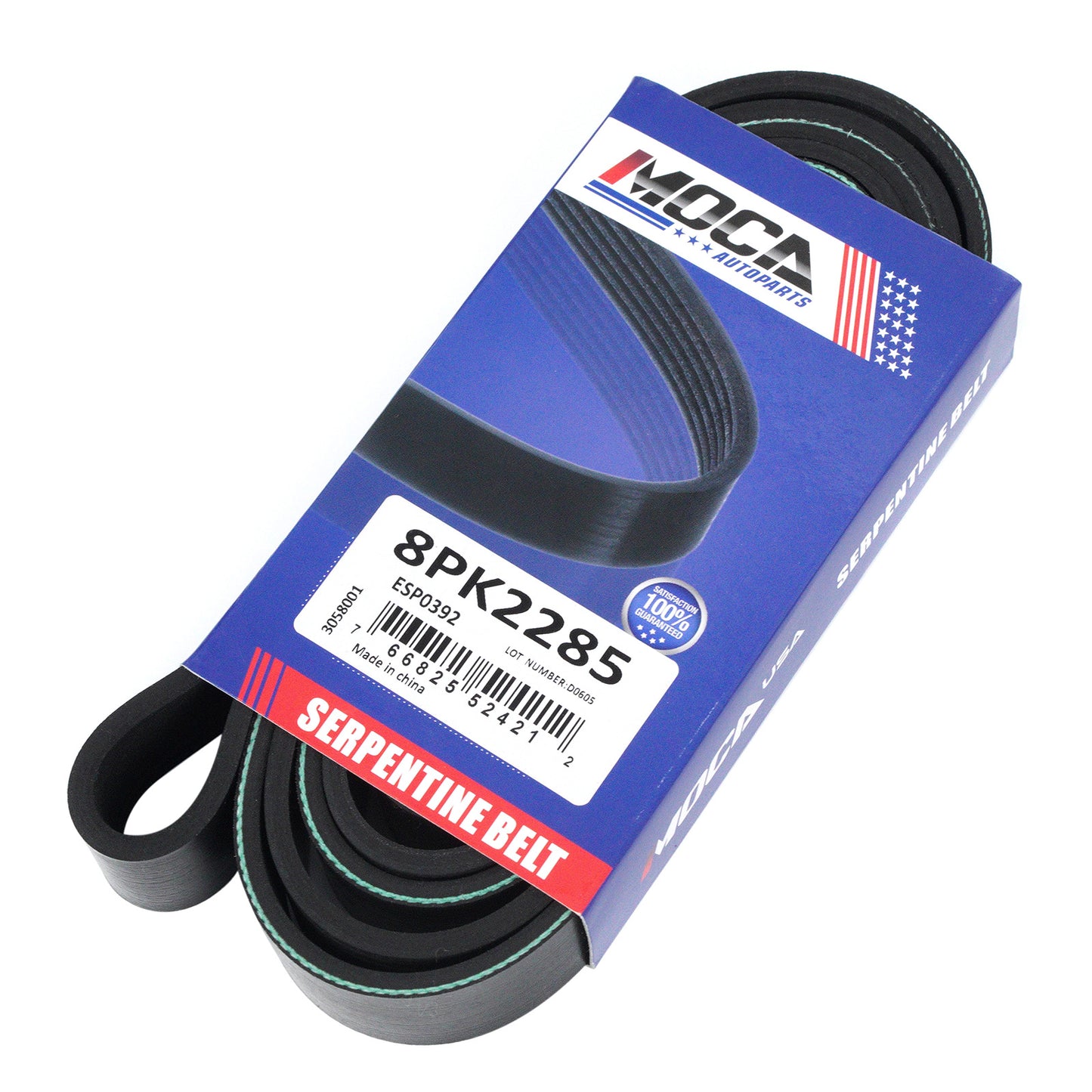 MOCA 8PK2285 EPDM Serpentine Belt Fits 1989-1991, 1993 Ford Thunderbird 3.8L