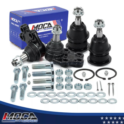 MOCA 4x Front Upper & Lower Ball Joints Fit for 2004-2006 Chevrolet Silverado 1500 & 1999-2003 GMC Sierra 1500