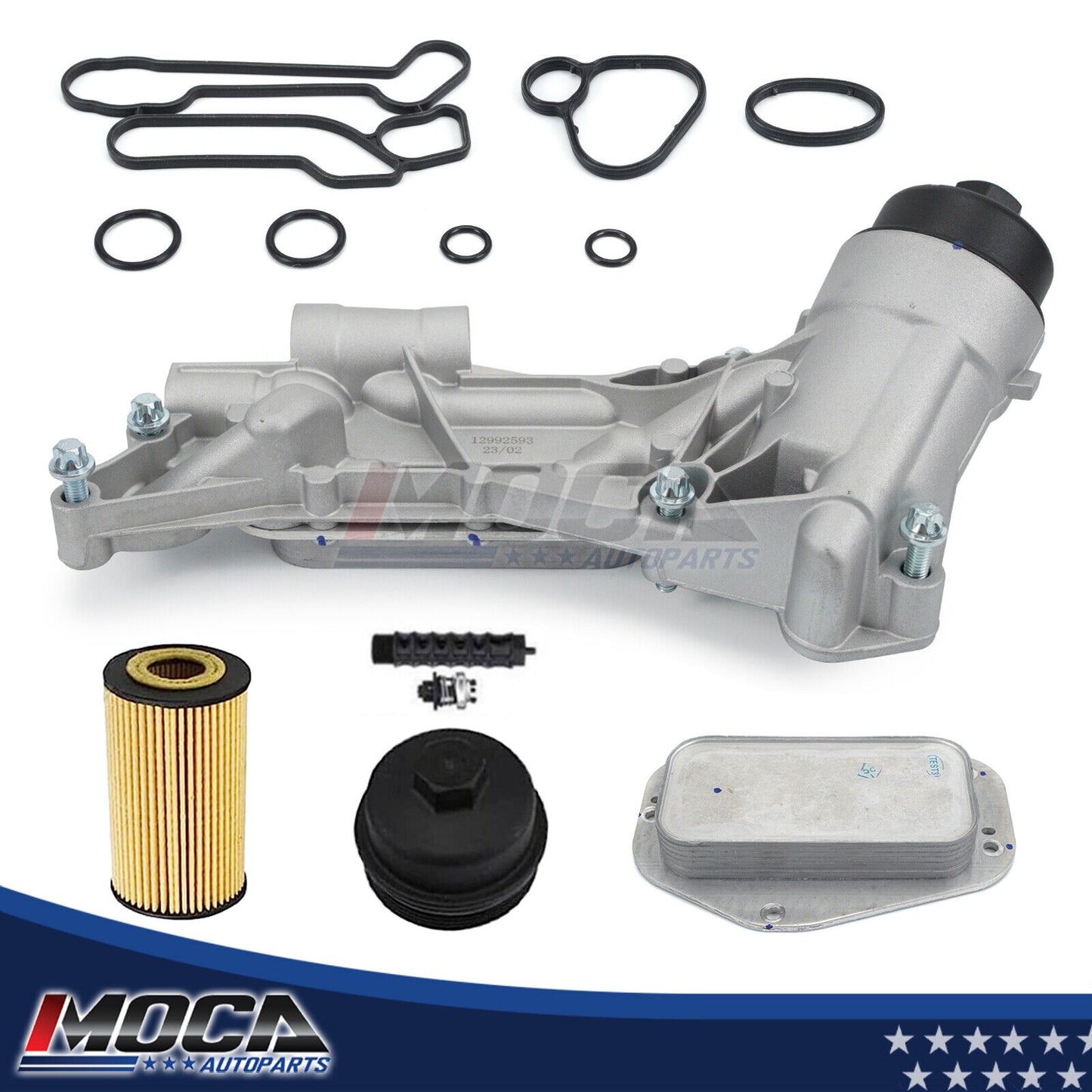 Conjunto de filtro de enfriador de aceite MOCA apto para Chevrolet Cruze 1.8L 2011-2015 y Pontiac G3 1.6L 2009 y Saturn Astra 1.8L 2008