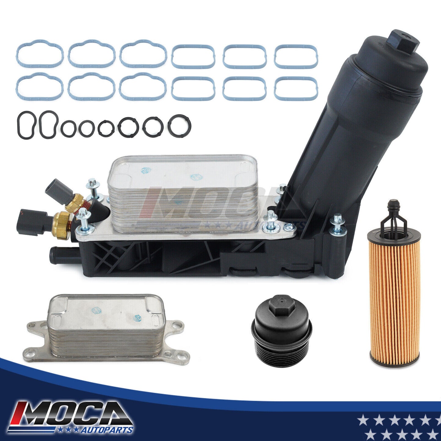 Carcasa del filtro del enfriador de aceite MOCA compatible con Chrysler 200 3.6L 2011-2013, Dodge Avenger 3.6L 2011-2013 y Jeep Grand Cherokee 3.6L 2011-2013