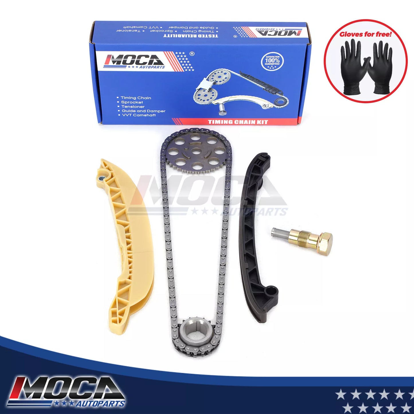 Kit de cadena de distribución MOCA compatible con Ford Courier 1.6L (2001-2006), Ford Fiesta 1.6L (2003-2009) y Ford Ikon 1.6L (2003-2007)